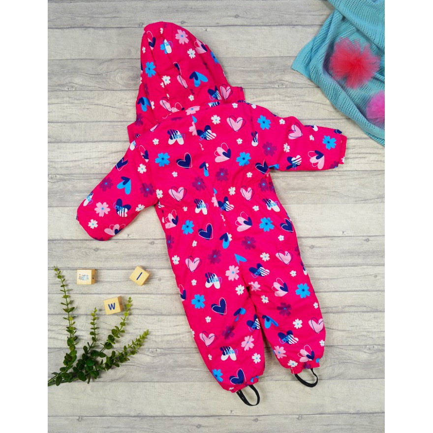 ZIMOWY KOMBINEZON jednoczęściowy AMARANT w serca i kwiaty