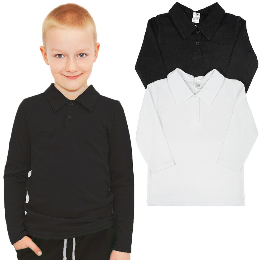 2PAK biała i czarna KOSZULKA POLO z kołnierzykiem koszula