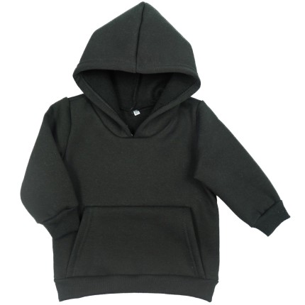 Czarna BLUZA ocieplana dresowa kangurka z kapturem