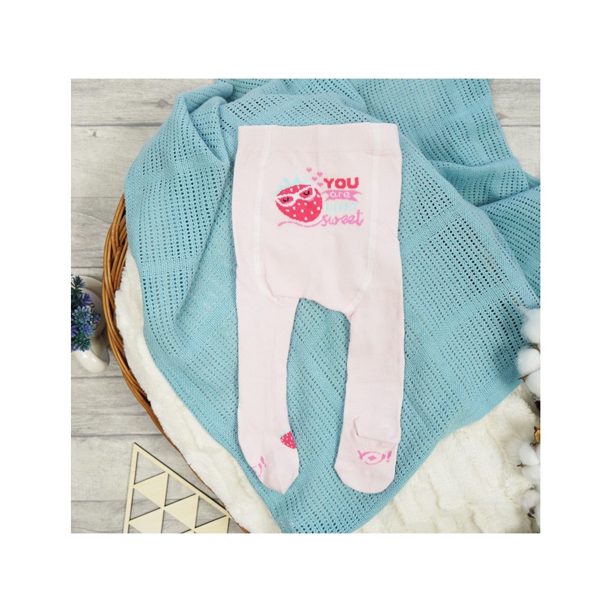 RAJSTOPY dziecięce różowe truskawka sweet wzór 665