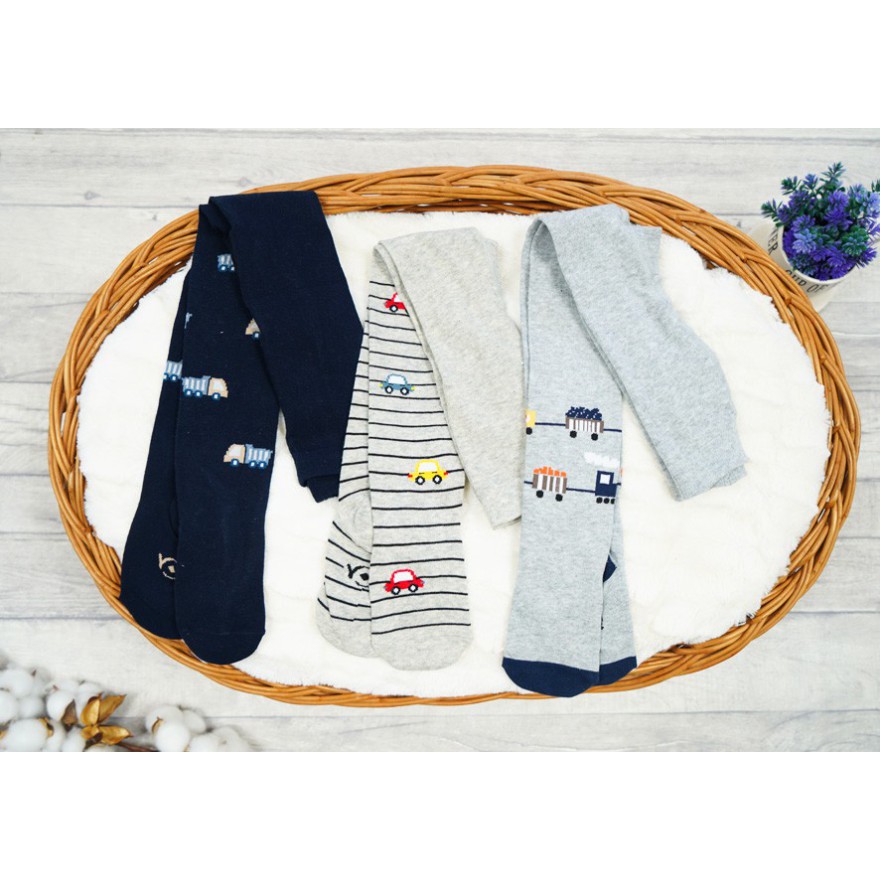 3pak RAJSTOPY bawełniane auta wagony chłopiece