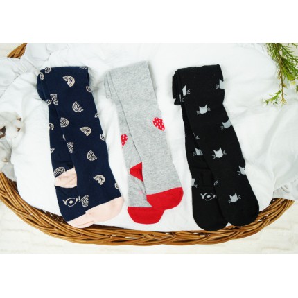 3pak RAJSTOPY bawełniane tęcza koty serce dziewczęce