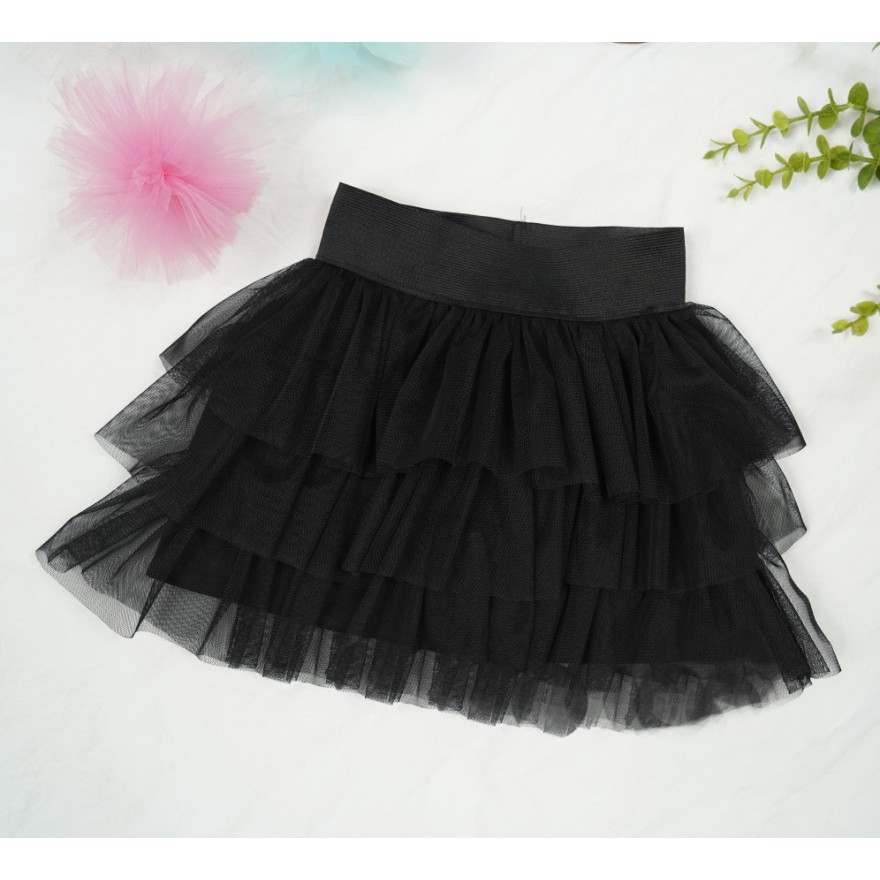 Czarna SPÓDNICA tiulowa z falbankami szkoła święta