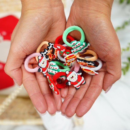 10pak świąteczny zestaw GUMEK DO WŁOSÓW dziewczęcy