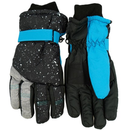 Czarno- szare rękawiczki narciarskie 5P CIAPKI r.146-170