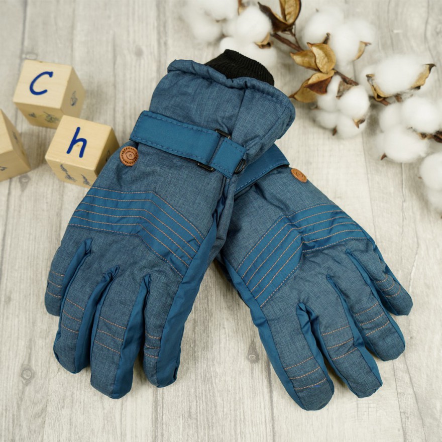 Jeans rękawiczki narciarskie 5P brązowe logo r.170