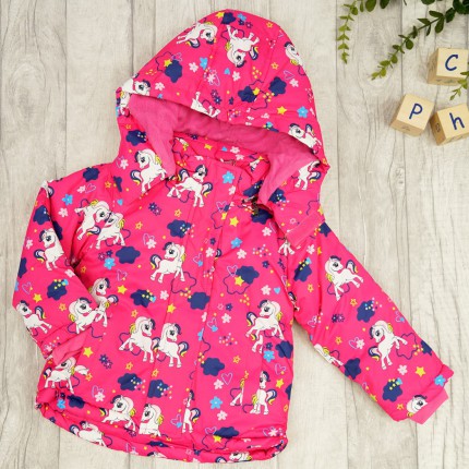 ZIMOWY KOMBINEZON dwuczęściowy RÓŻ JEDNOROŻCE kurtka + spodnie
