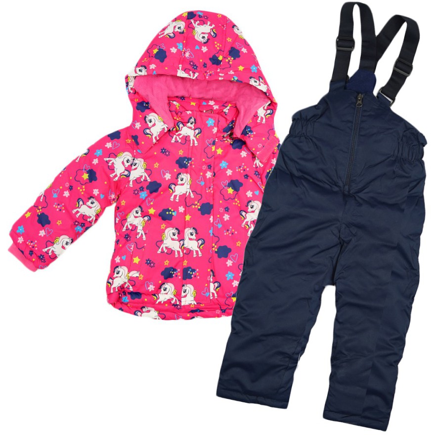 ZIMOWY KOMBINEZON dwuczęściowy RÓŻ JEDNOROŻCE kurtka + spodnie