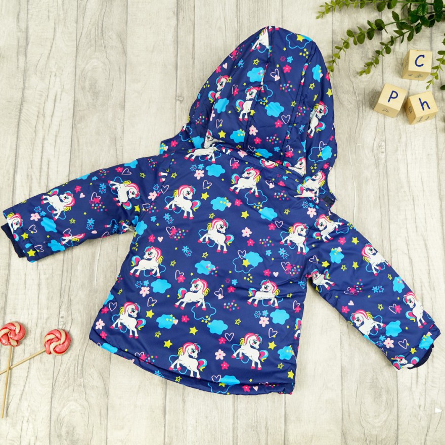 ZIMOWY KOMBINEZON dwuczęściowy GRANAT JEDNOROŻCE kurtka + spodnie