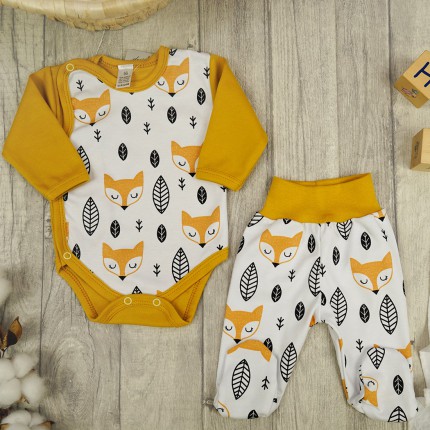 WYPRAWKA WCZEŚNIAK do szpitala 5 części musztardowa liski 412