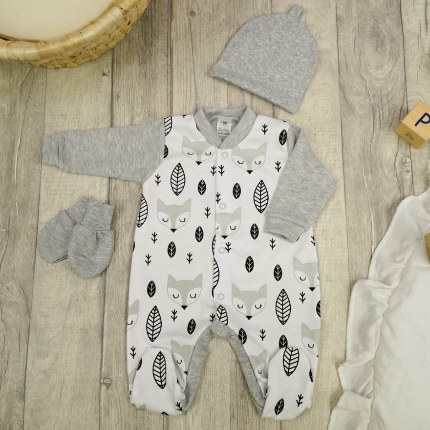 WYPRAWKA WCZEŚNIAK do szpitala 5 części szare liski 412s