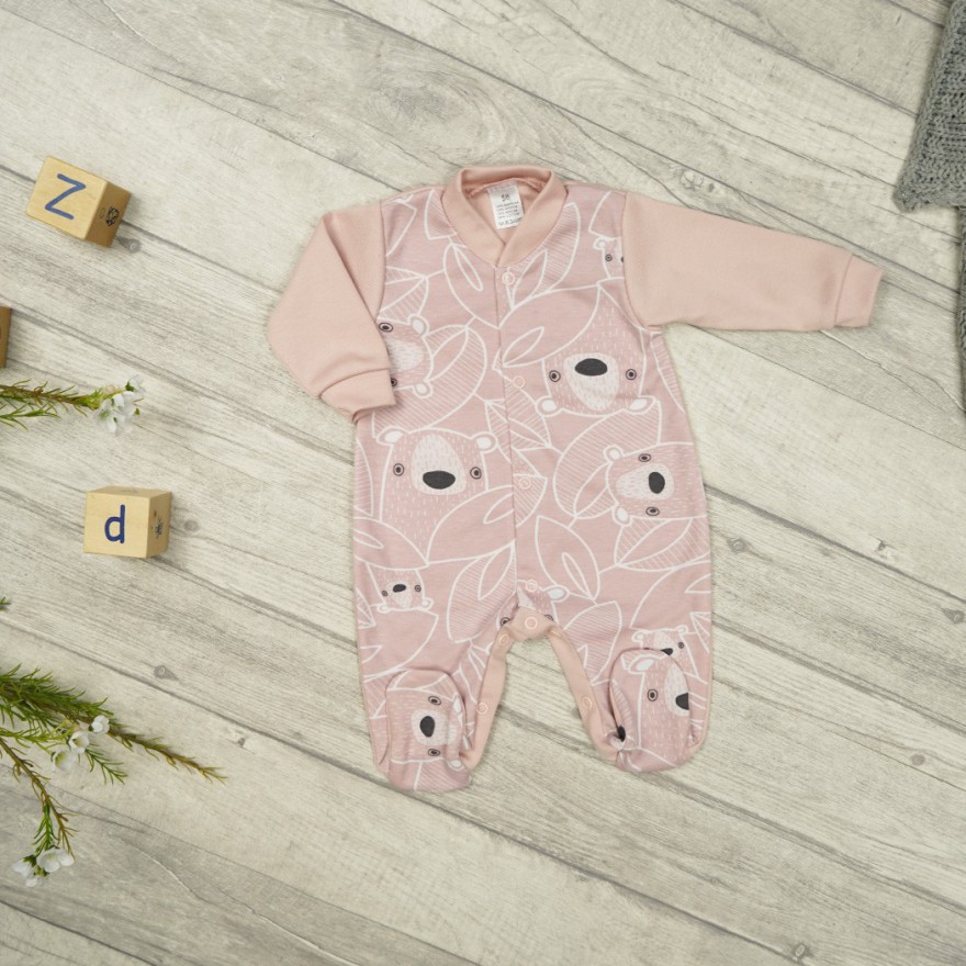 WCZEŚNIAK pajac pajacyk różowy w misie 339r bawełna