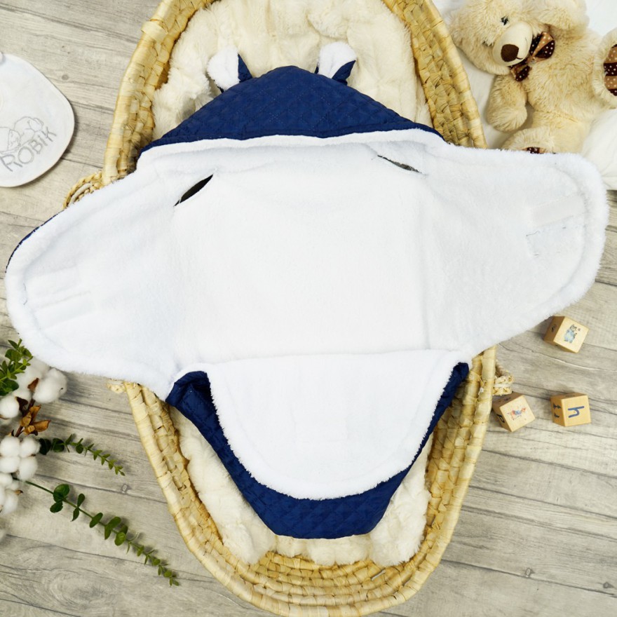 Granatowy otulacz śpiworek ocieplany do wózka fotelika nosidełka