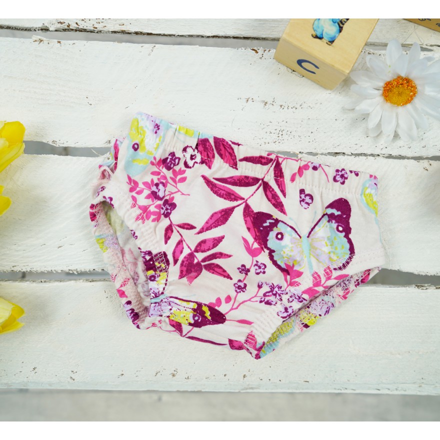 BLOOMERSY dziewczęce MAJTKI różowe kwiaty motyle z falbankami