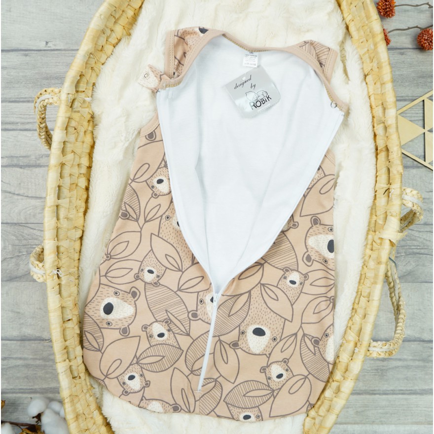 Beżowy ŚPIWÓR śpiworek niemowlęcy misie w.339b do spania wyprawka