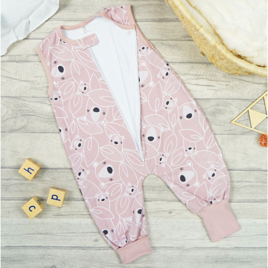 Różowy ŚPIWÓR śpiworek z nogawkami rosnący w misie w.339 do spania