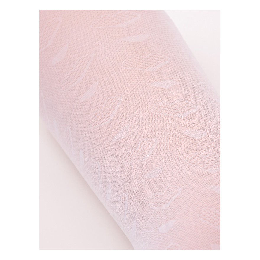 Białe RAJSTOPY dziewczęce SERCA mikrofibra ażurowe rajstopki 30 DEN KOMUNIA