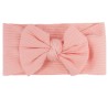 Opaska dziewczęca w prążki Z KOKARDĄ pudrowy róż