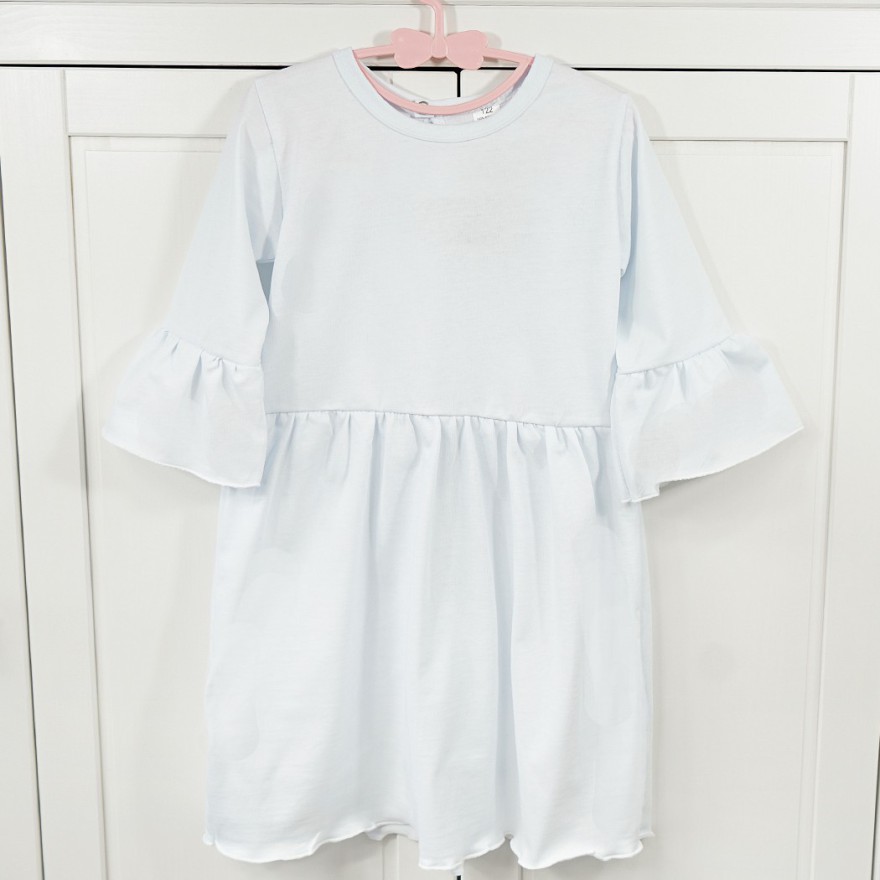 Biała SUKIENKA IGA z falbanką przy rękawach komunia pokomunijna święta