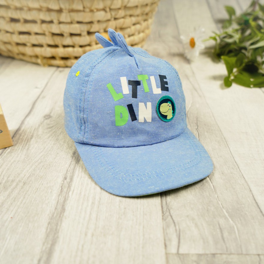 CZAPKA Z DASZKIEM chłopięca niebieska LITTLE DINO bejsbolówka