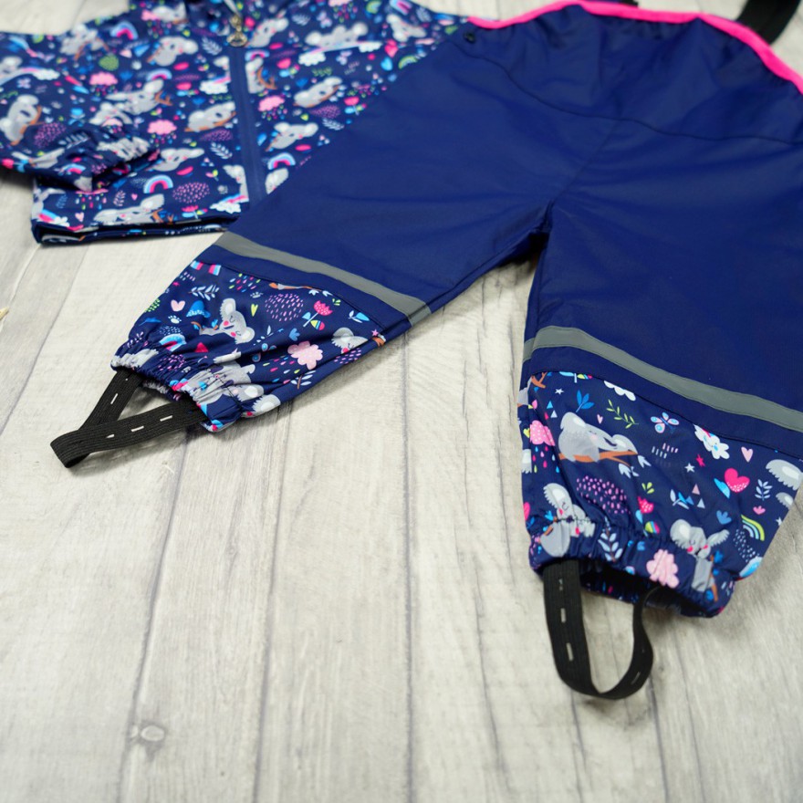 KOMBINEZON przeciwdeszczowy dwuczęściowy GRANAT KOALA kurtka + spodnie wiosna/jesień