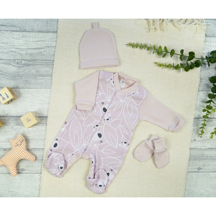 WYPRAWKA dla wcześniaka do szpitala 5 części różowa misie 339