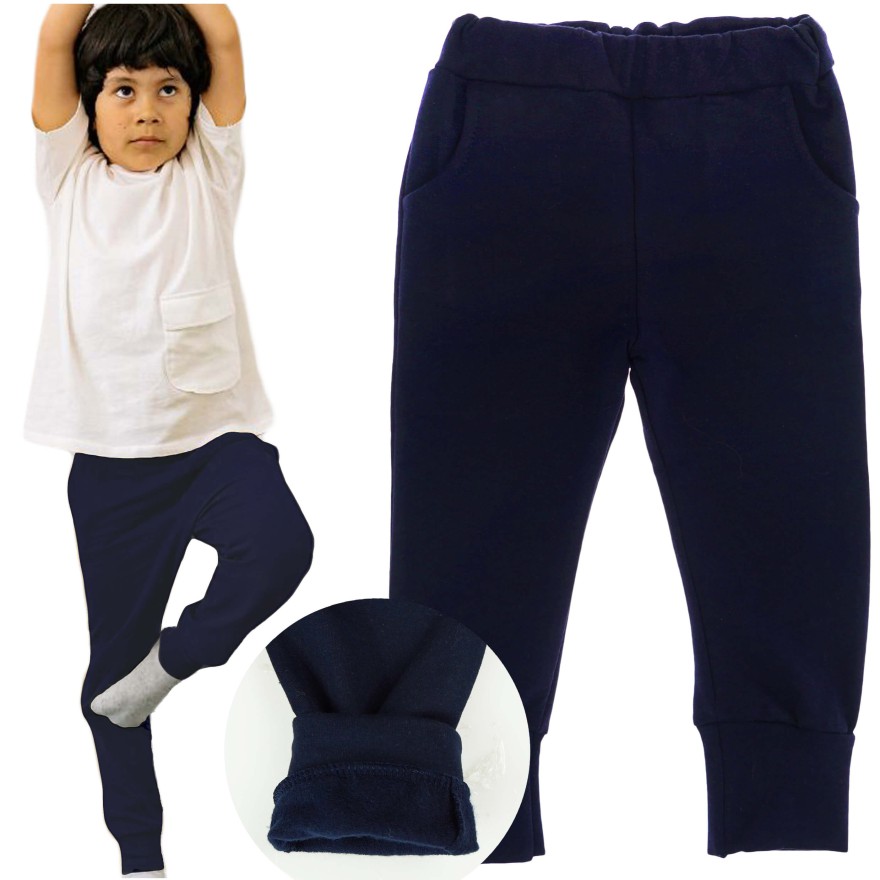 Granatowe spodnie DRESOWE NA MESZKU, miękkie, dla wrażliwców