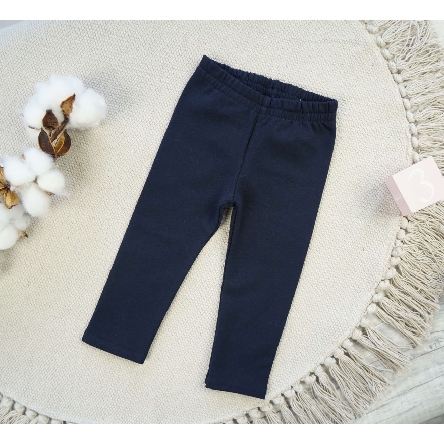 Granatowe LEGGINSY GETRY ocieplane na meszku