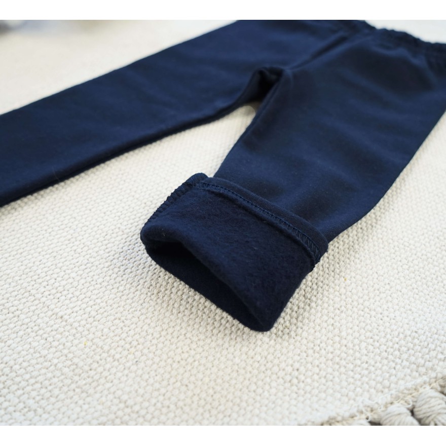 Granatowe LEGGINSY GETRY ocieplane na meszku