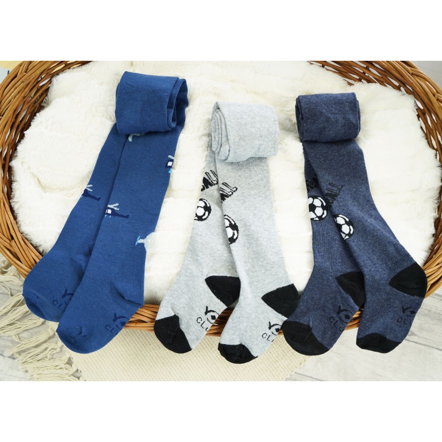 3pak RAJSTOPY bawełniane w samoloty i piłki dla chłopca