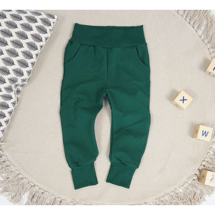 Butelkowe spodnie OCIEPLANE na meszku z wyciąganą gumką neon