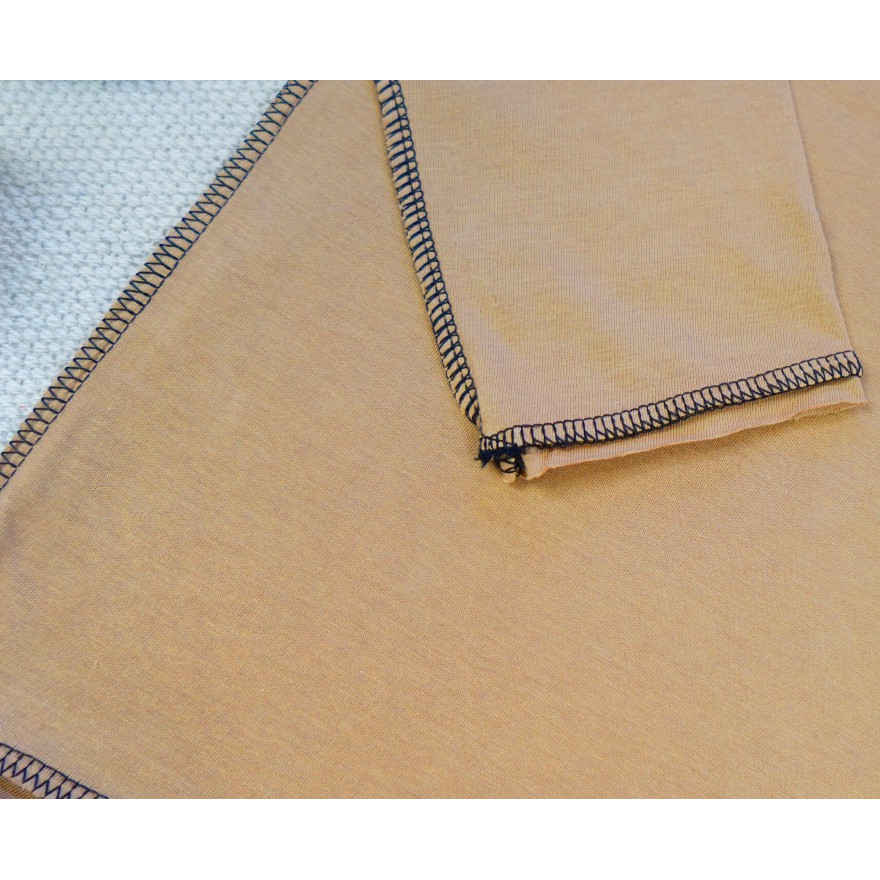 Beżowa piżama bawełniana dla wrażliwej skóry z długim rękawem