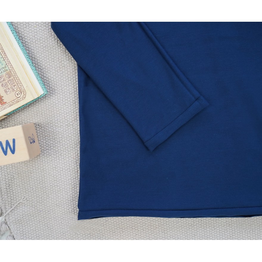 Granatowa piżama bawełniana dla wrażliwej skóry z długim rękawem