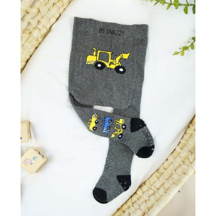 RAJSTOPY do RACZKOWANIA 3x ABS grafitowe w niebieskie i żółte auta wzór 681