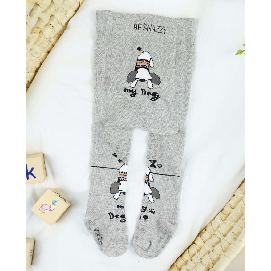 RAJSTOPY do RACZKOWANIA 3x ABS szare z białym pieskiem wzór 682