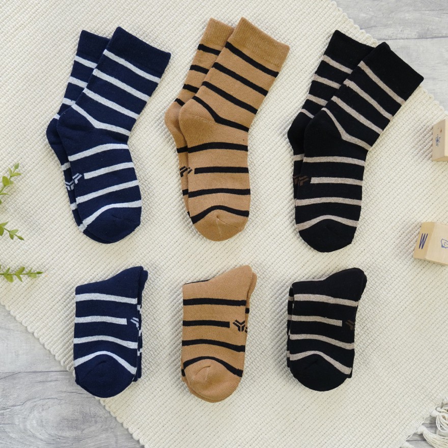 6 PAK SKARPETKI frotte skarpety chłopięce ciepłe w paski