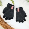 Grfitowo- czarne rękawiczki dziweczęce 2w1 podwójne 5P 122-170