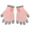 Różowo-szare rękawiczki dziweczęce 2w1 podwójne 5P 122-170