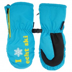 Turkusowe rękawiczki na śnieg narty 1P r.98-116 jednopalczaste echt SKI