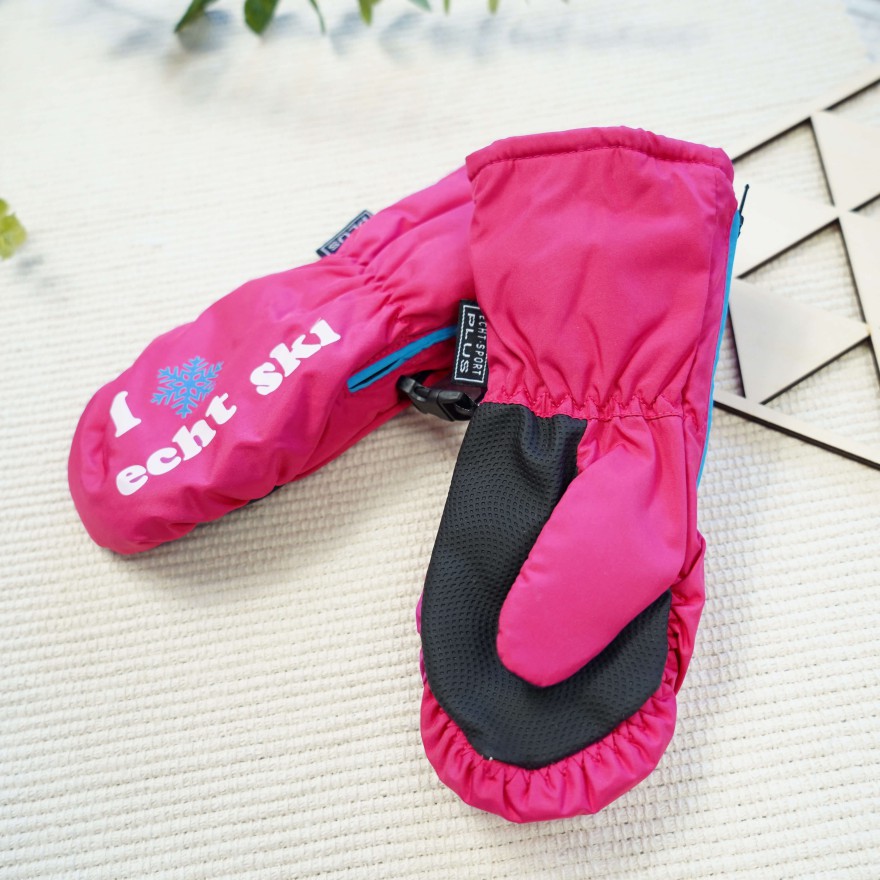 Amarantowe rękawiczki na śnieg narty 1P r.98-116 jednopalczaste echt SKI