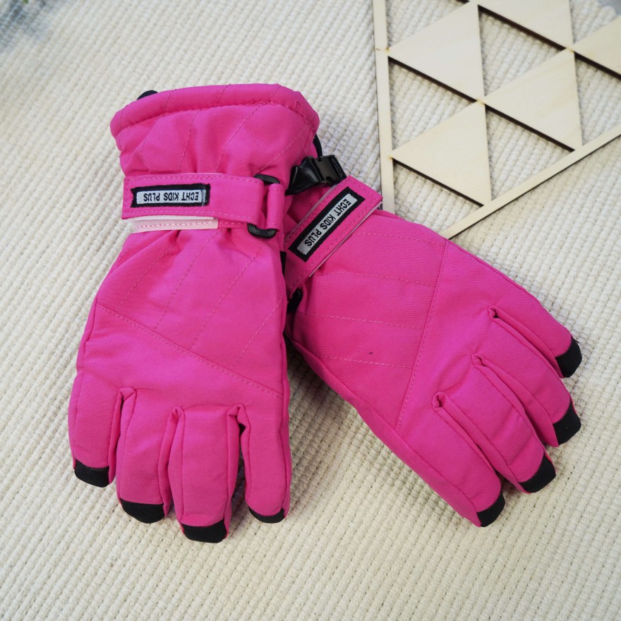 Amarantowe rękawiczki narciarskie 5P r.110-140 pięciopalczaste echt kids