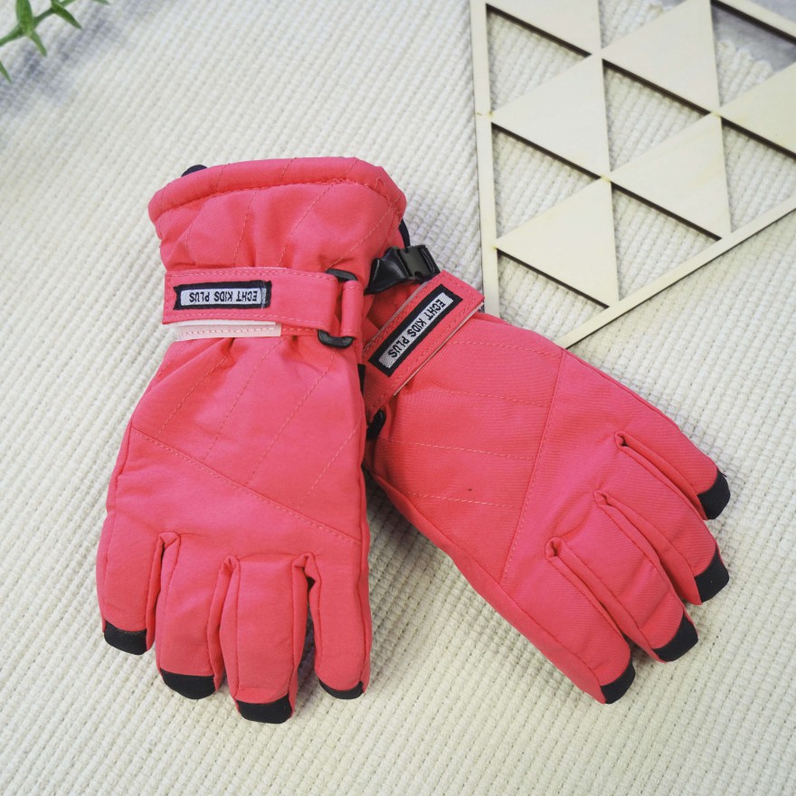 Malinowe rękawiczki narciarskie 5P r.110-140 pięciopalczaste echt kids