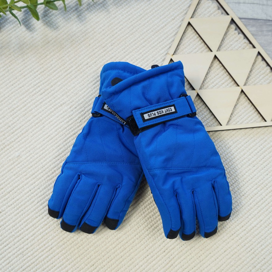 Niebieskie rękawiczki narciarskie 5P r.110-140 pięciopalczaste echt kids