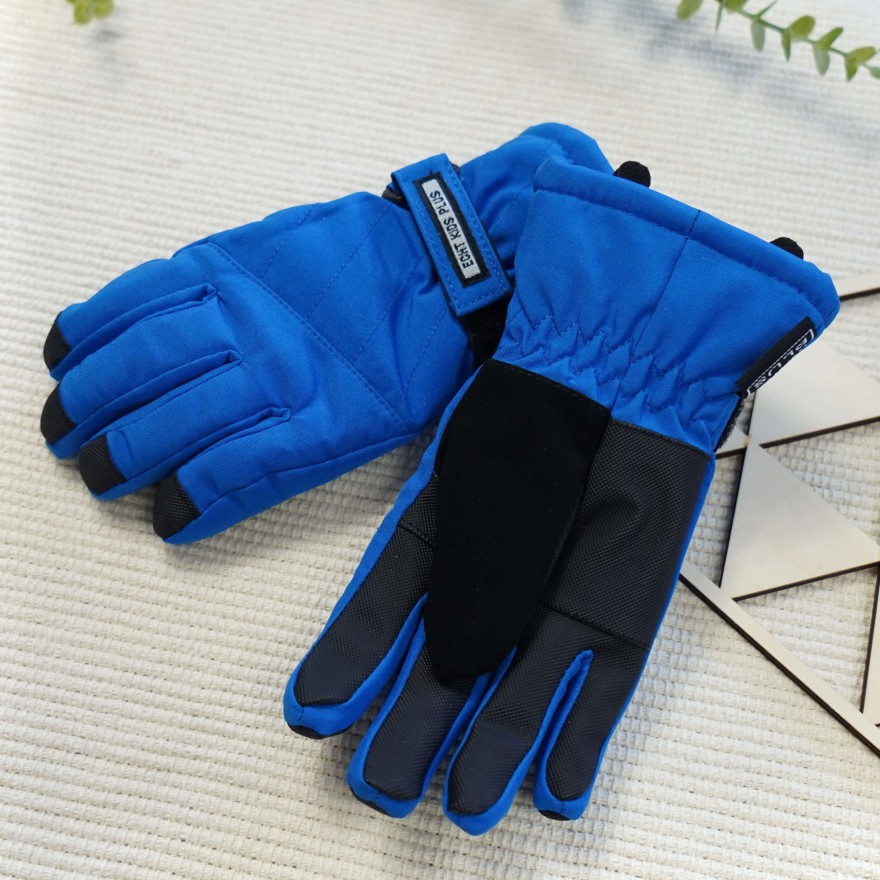 Niebieskie rękawiczki narciarskie 5P r.110-140 pięciopalczaste echt kids