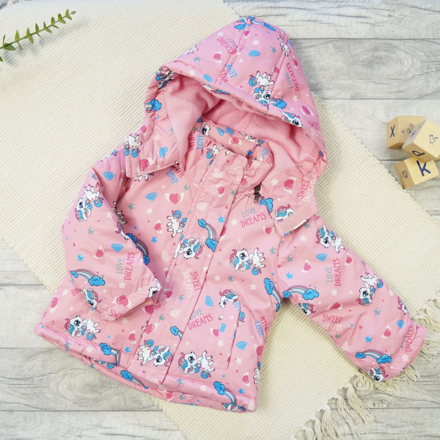 ZIMOWY KOMBINEZON dwuczęściowy PUDROWY RÓŻ w kucyki sweet kurtka + spodnie