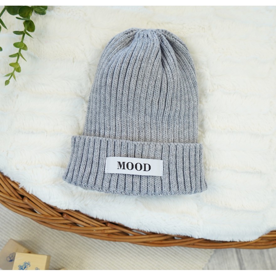 Szara CZAPKA dziecięca podwijana MOOD