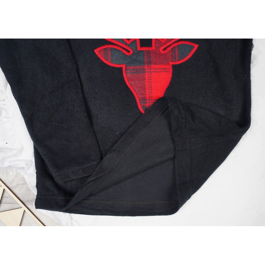 Czarno- czerwona PIŻAMA polarowa ciepła renifer długi rękaw święta