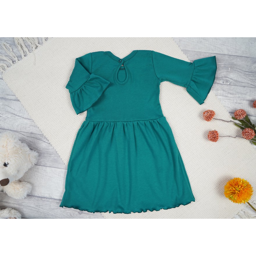 Butelkowa SUKIENKA IGA z falbanką przy rękawach wesele święta