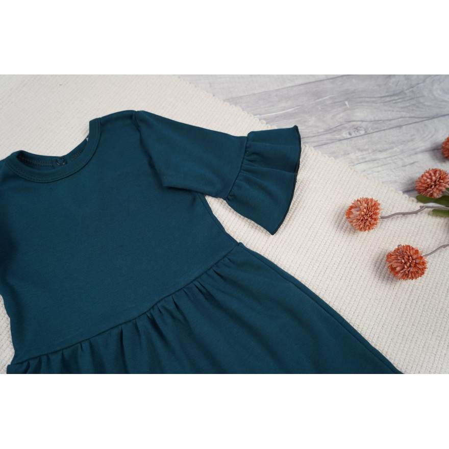 Petrol SUKIENKA IGA z falbanką przy rękawach wesele święta