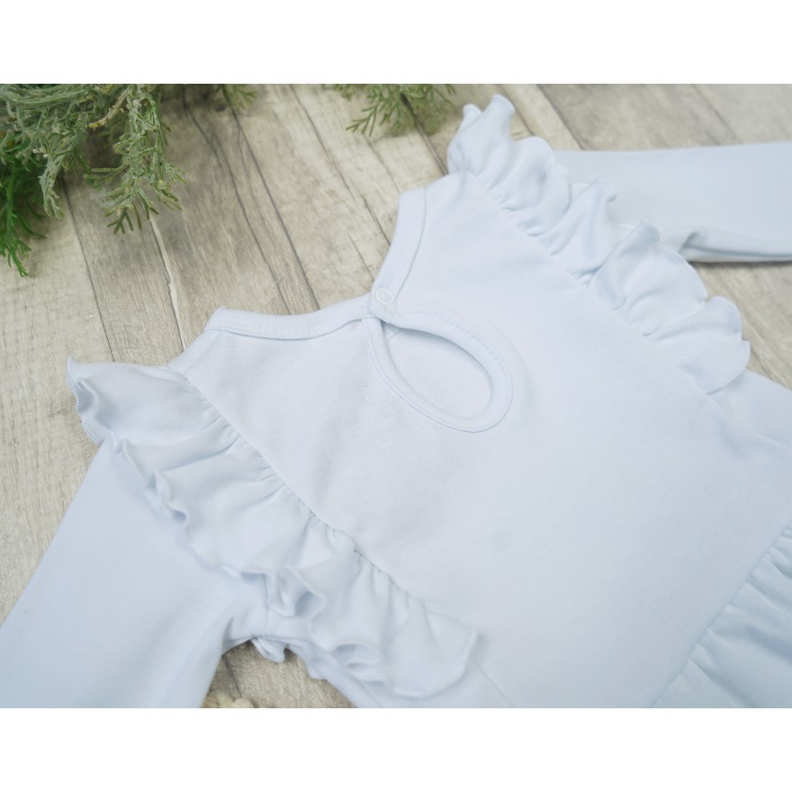 Biała SUKIENKA gładka z falbanką długi rękaw komunia jasełka święta